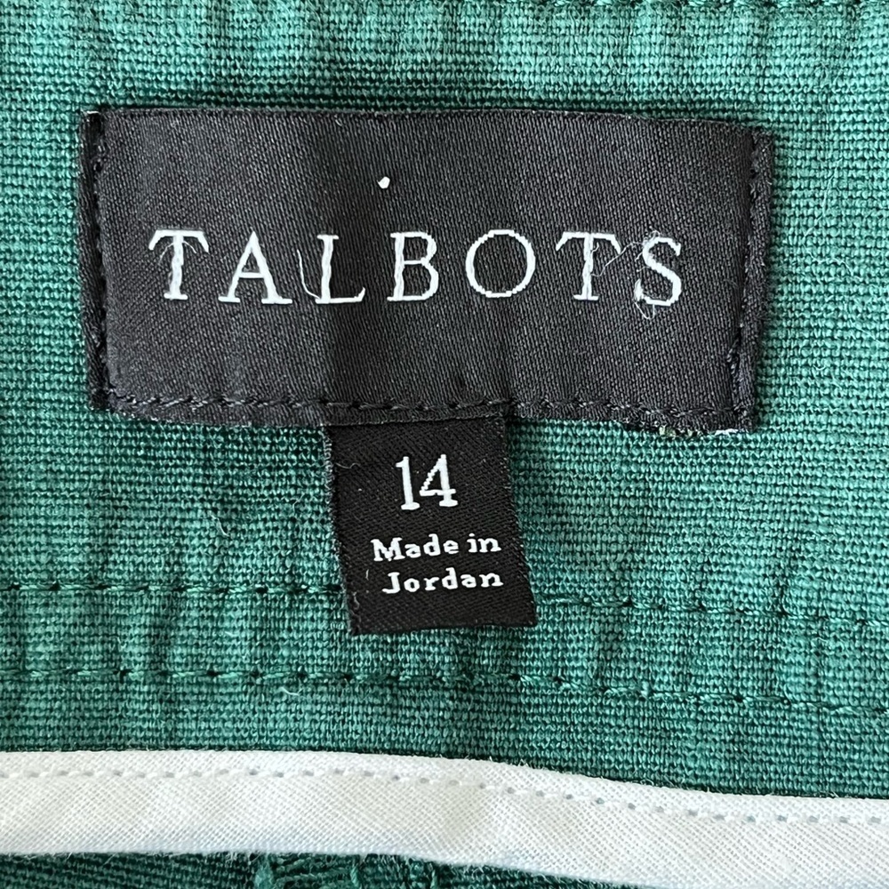 Talbots Green Cotton Slub Sailor Crop Pants Nautical Wide Leg Size 14 Vacation - Picture 9 of 13